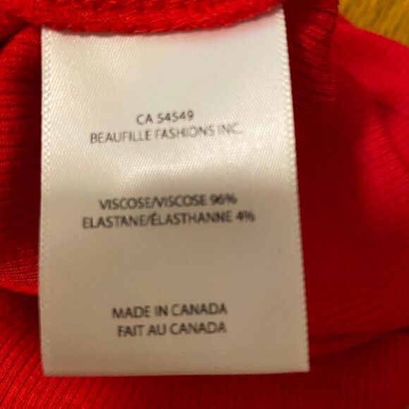 Beaufille women’s Zinner cutout ribbed stretch top in red size xs - Picture 10 of 11